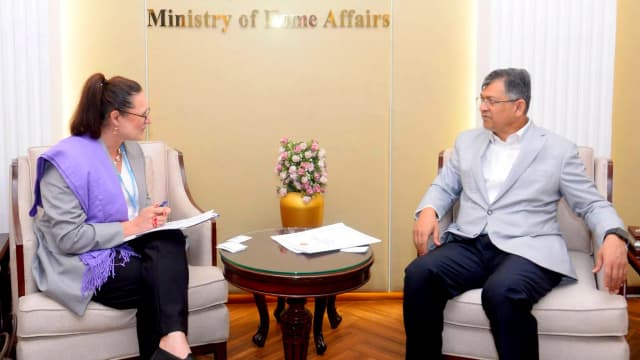 Home minister, new IOM chief discuss anti-human trafficking, border management cooperation