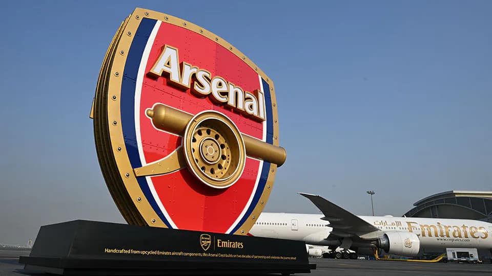Emirates creates Arsenal crest from upcycled aircraft parts