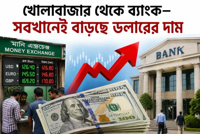 খোলাবাজার - ব্যাংক : সবখানেই বাড়ছে ডলারের দাম