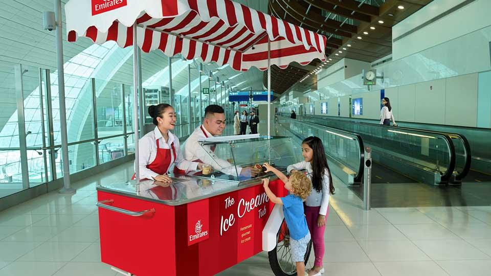 Emirates offers free ice cream at Dubai airport