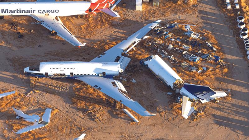 United Airlines’ B747 lies in ruins at Mojave Desert