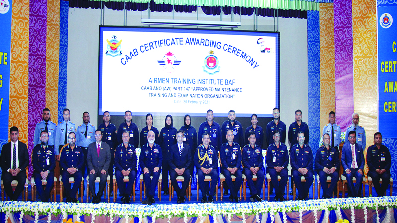 Training institute of Bangladesh air force receives award from CAAB
