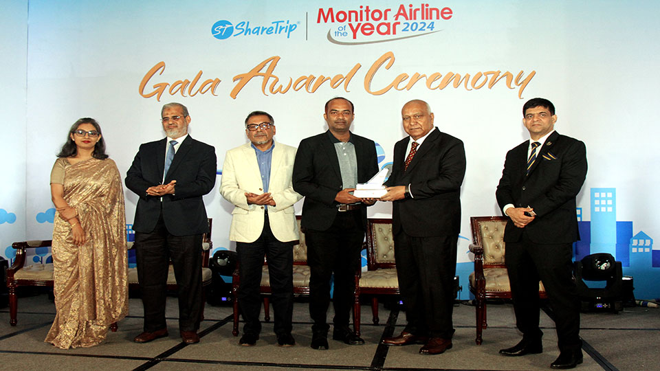 US-Bangla named Best Domestic Carrier at ShareTrip–Monitor Awards 2024