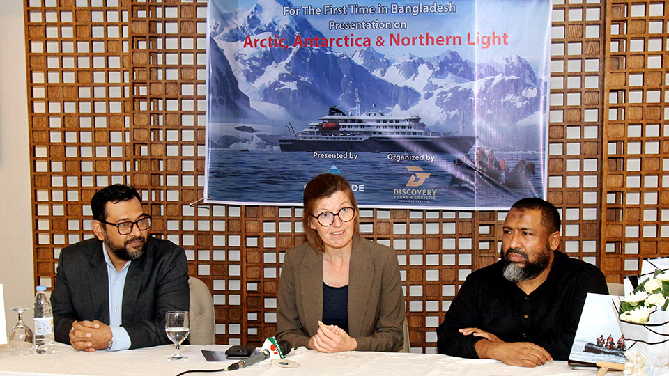 Helen de Jong, Sales Manager of Oceanwide Expeditions; Zahirul Alam Bhuiyan Roman, CEO; and Md Nazmul Hasan