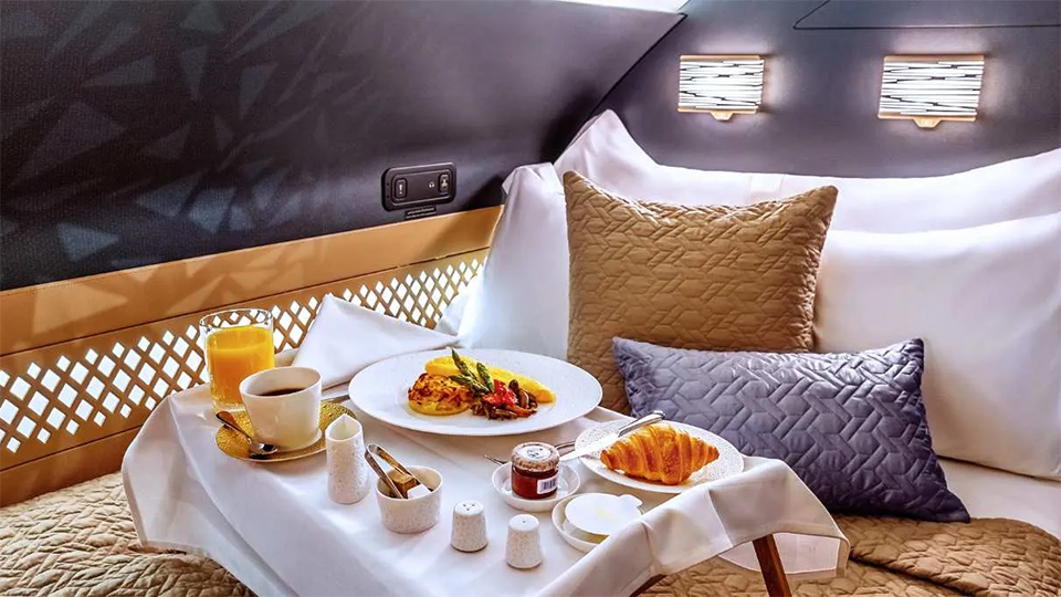 Choose to eat in bed or the living room, from gourmet cuisine to lighter refreshments