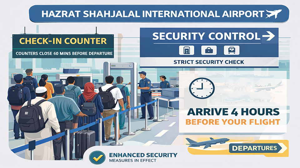 Airlines advise passengers to arrive earlier at Dhaka Airport amid enhanced security measures