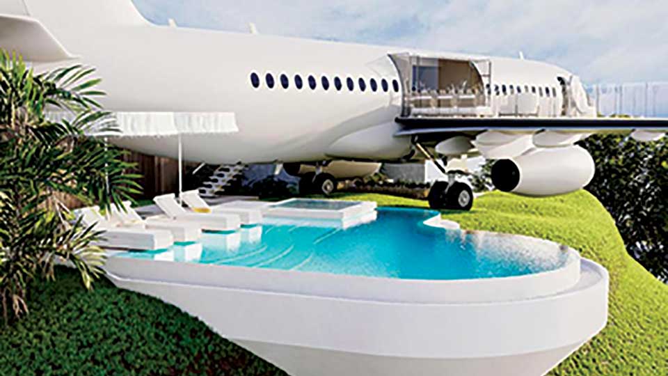 Abandoned B737 turned into Private Jet Luxury Villa in Bali