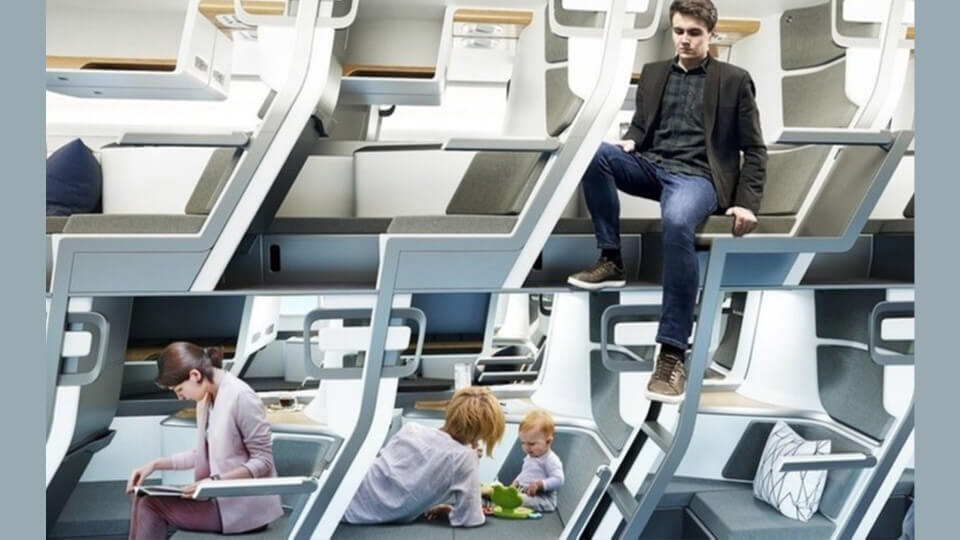 Double decker plane seat concept gets 700pc of crowdfunding target