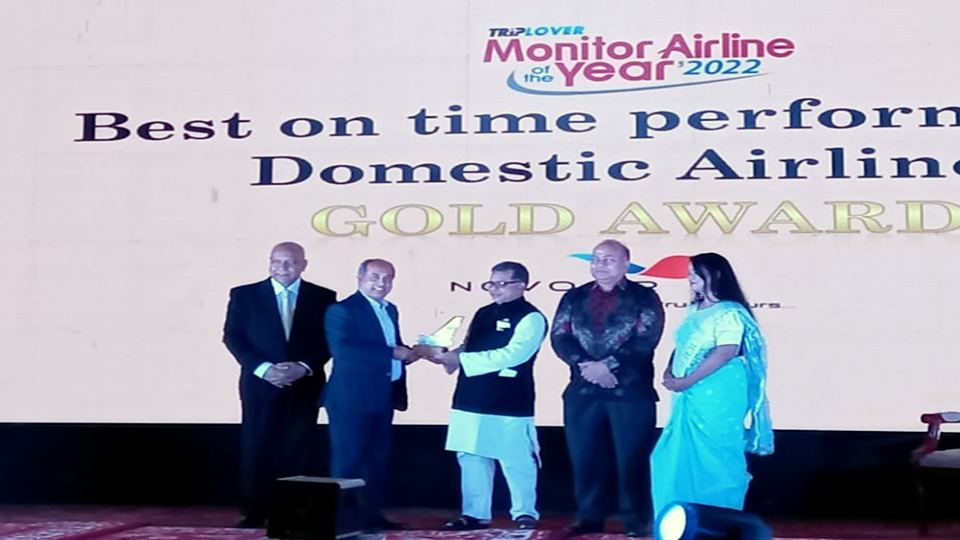 NOVOAIR wins best on time performance award at TripLover Monitor Airline of the Year 2022