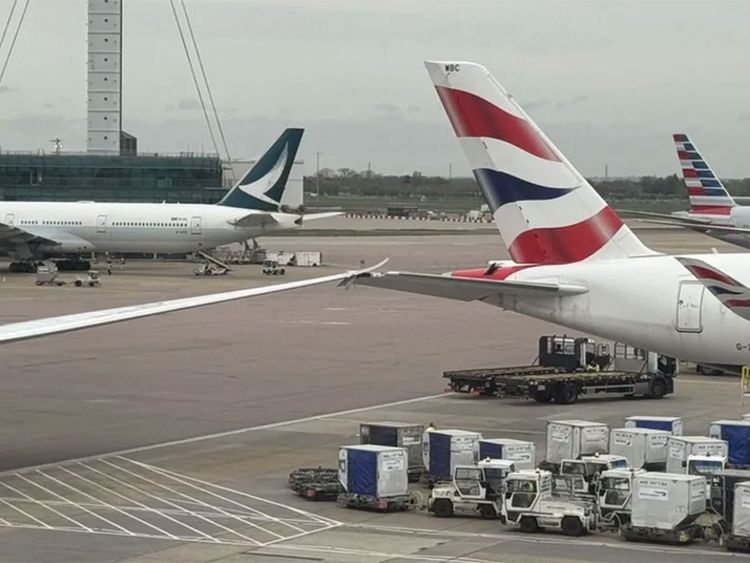 Two aircrafts at Heathrow Airport collide wings