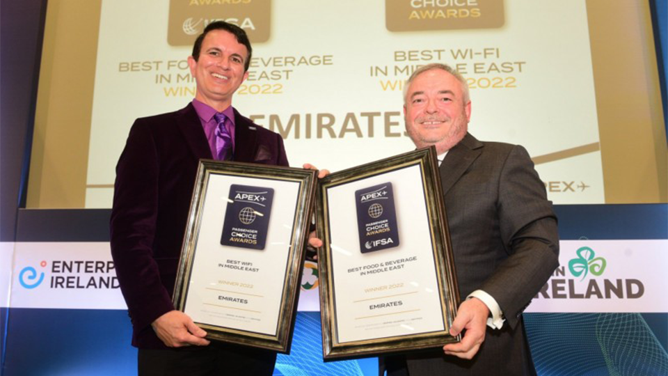 Emirates wins Best Wi-Fi and Best Food and Beverage Awards