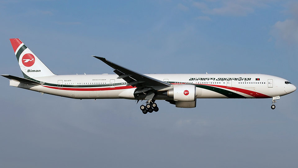 Biman’s B777 grounded in Italy finally returns home