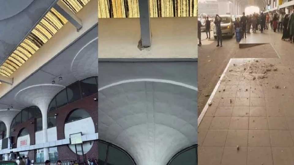 ভূমিকম্পে শাহজালাল বিমানবন্দরে খসে পড়লো পলেস্তারা