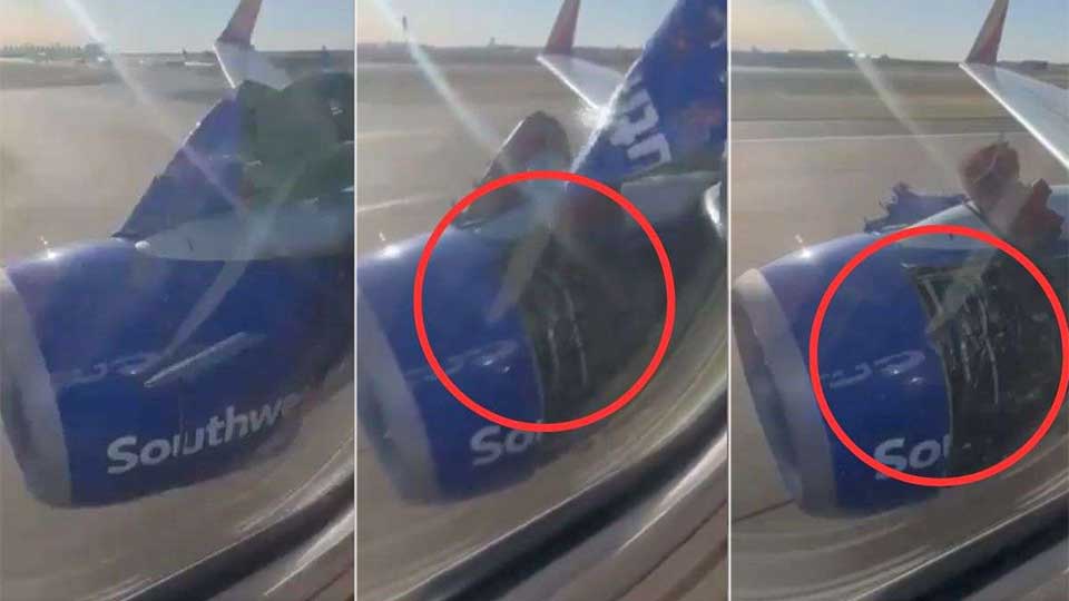 Engine cover falls off Boeing aircraft during takeoff
