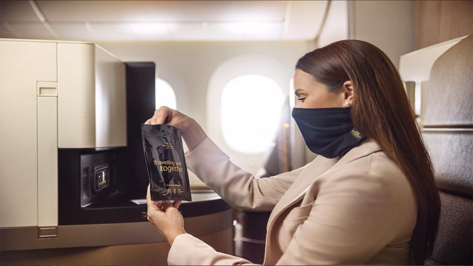 Etihad Airways offers new face coverings for premium passengers