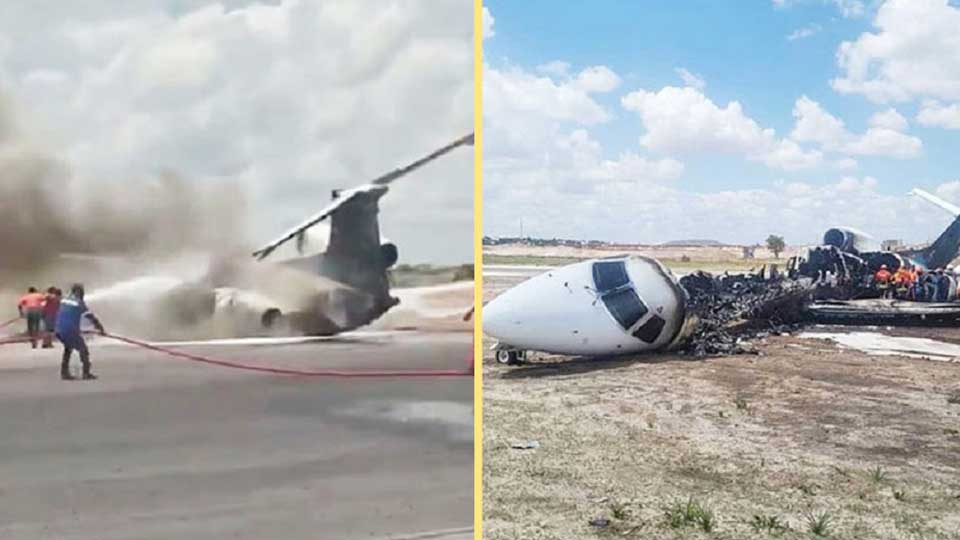 কঙ্গোতে অবতরণের সময় উড়োজাহাজে ভয়াবহ আগুন