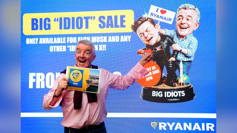 Ryanair turns Musk spat into publicity with “Great Idiot Sale”