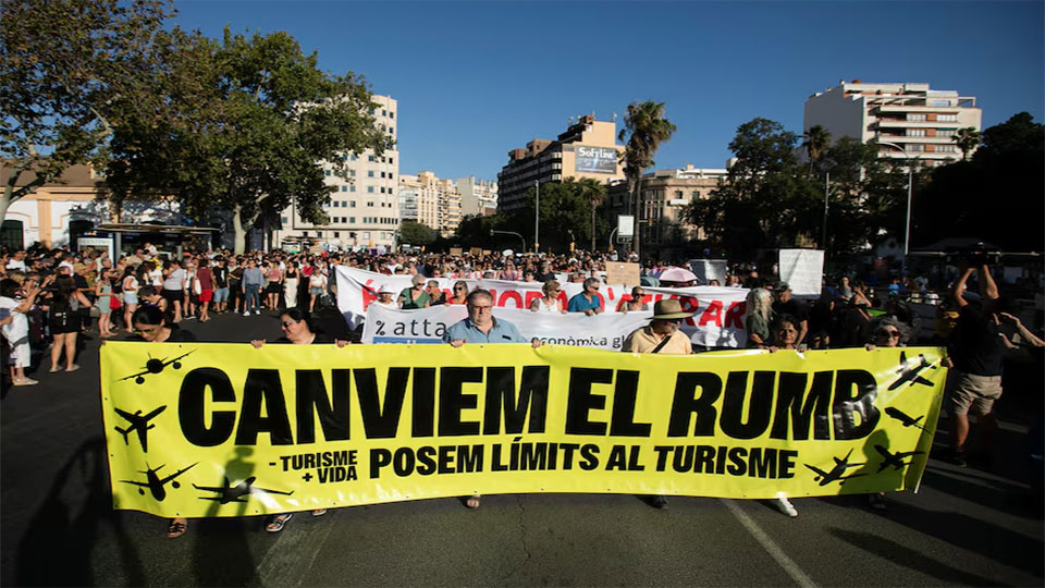 Thousands protest against overtourism in Spain's Mallorca