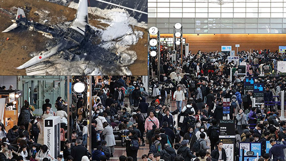 Over 100 flights suspended following plane crash at Tokyo’s Haneda Airport